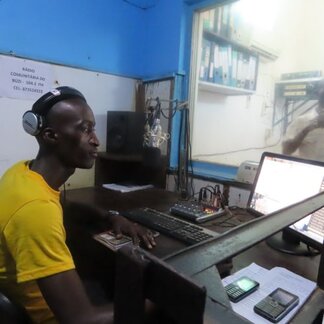 Man working with a computer